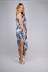 Sheath Silhouette V-Neckline Side Slit Maxi Dress - D052